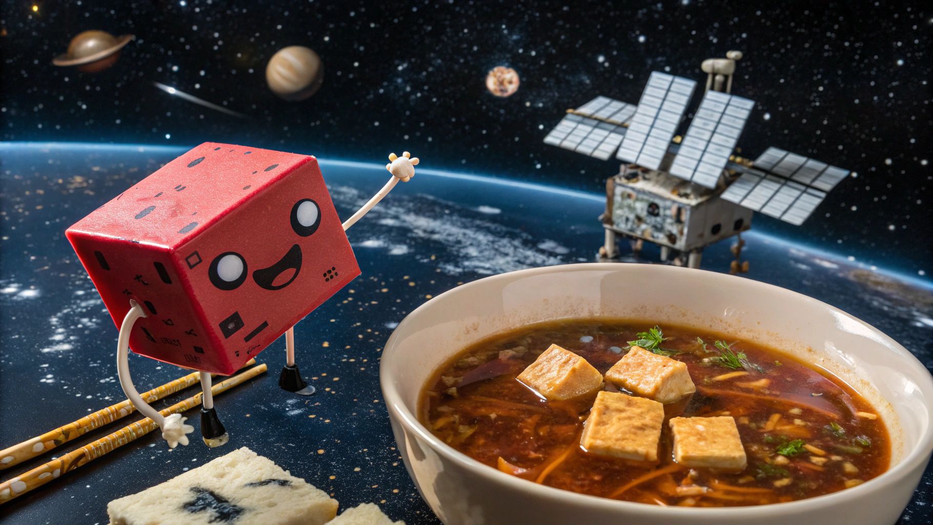 宇宙で味噌楽しむ赤味噌キューブ