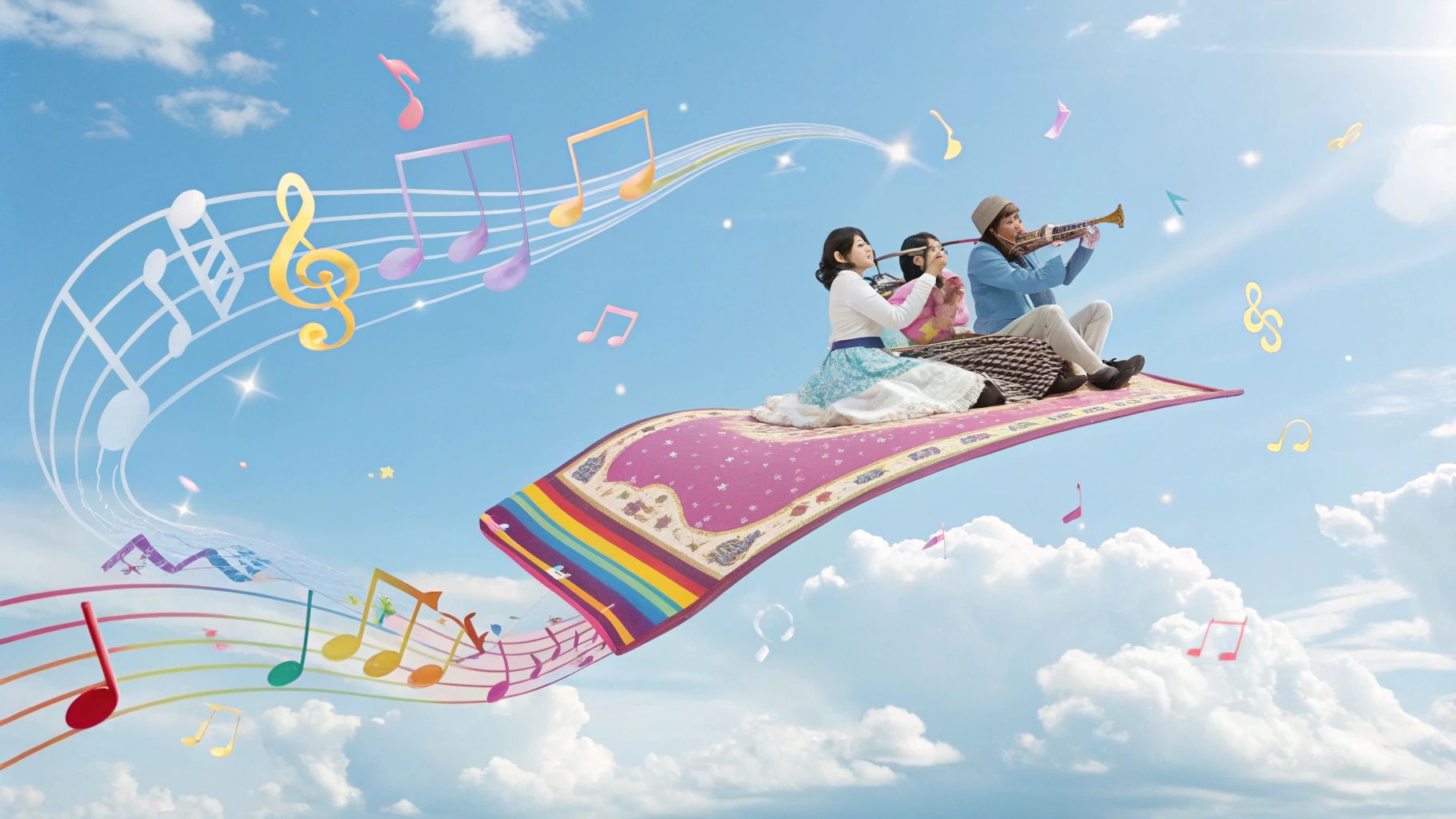 空飛ぶ絨毯と音楽のアニメ旅
