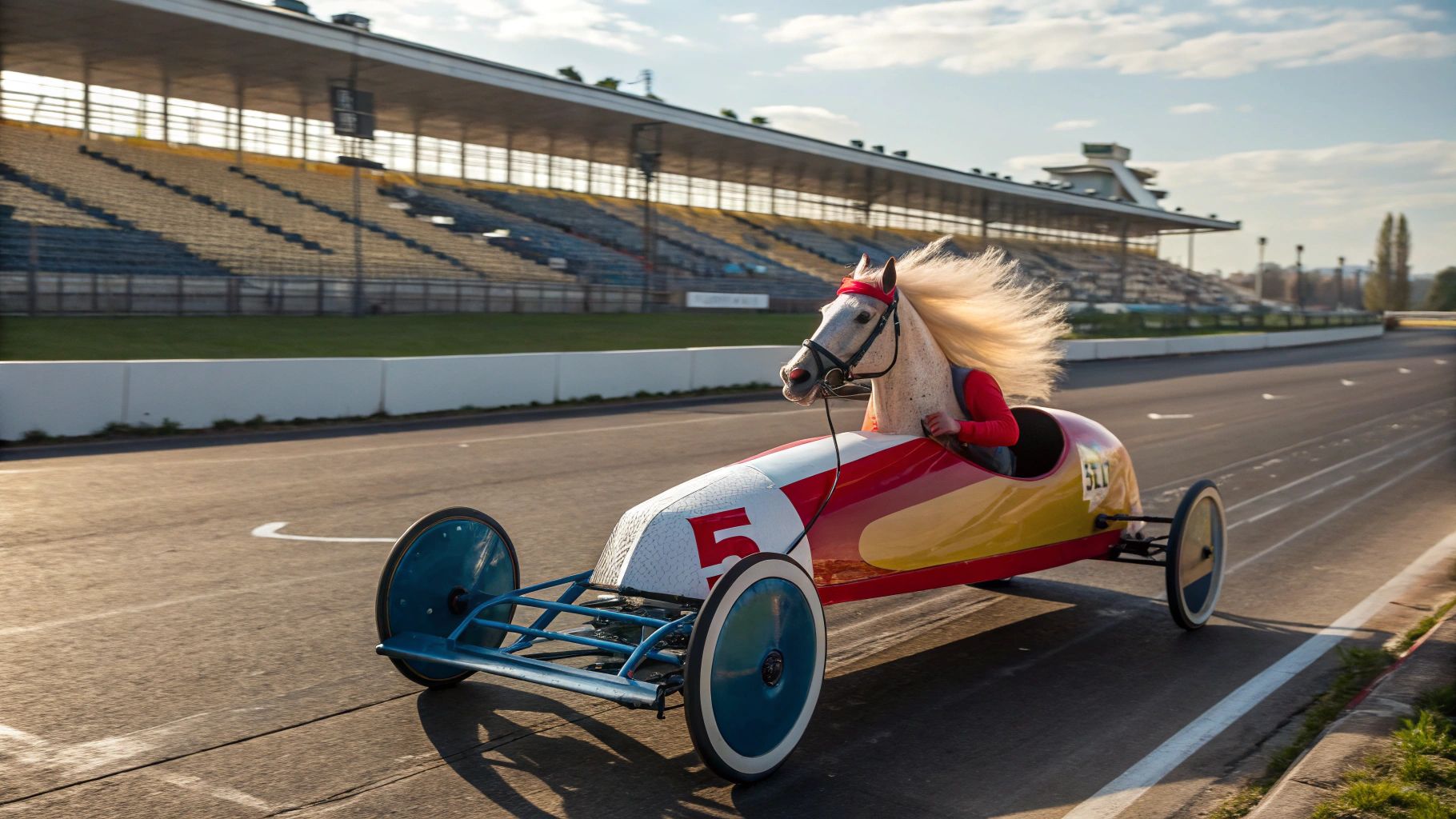 未来型馬カート高速レース