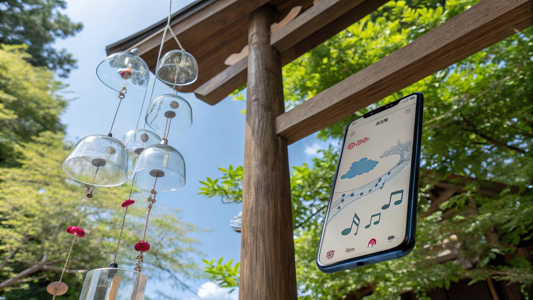 デジタル風鈴と和夏のスマホ
