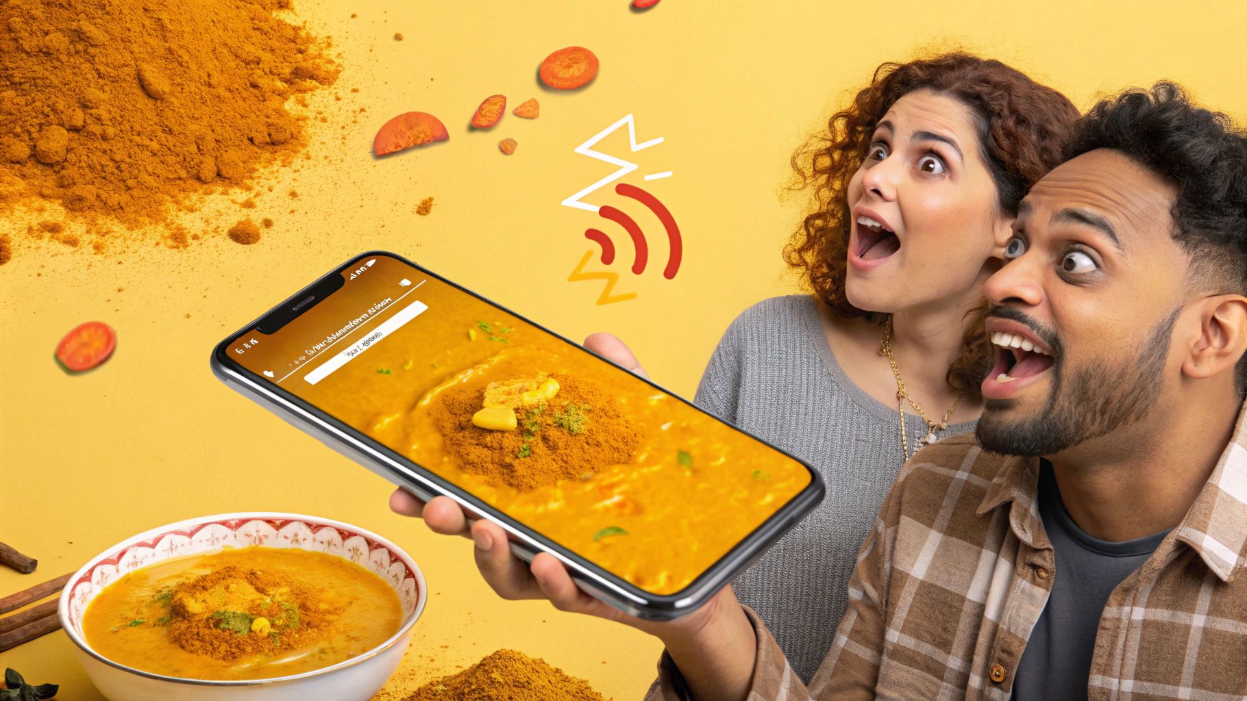 スマホに映る香る透明カレー