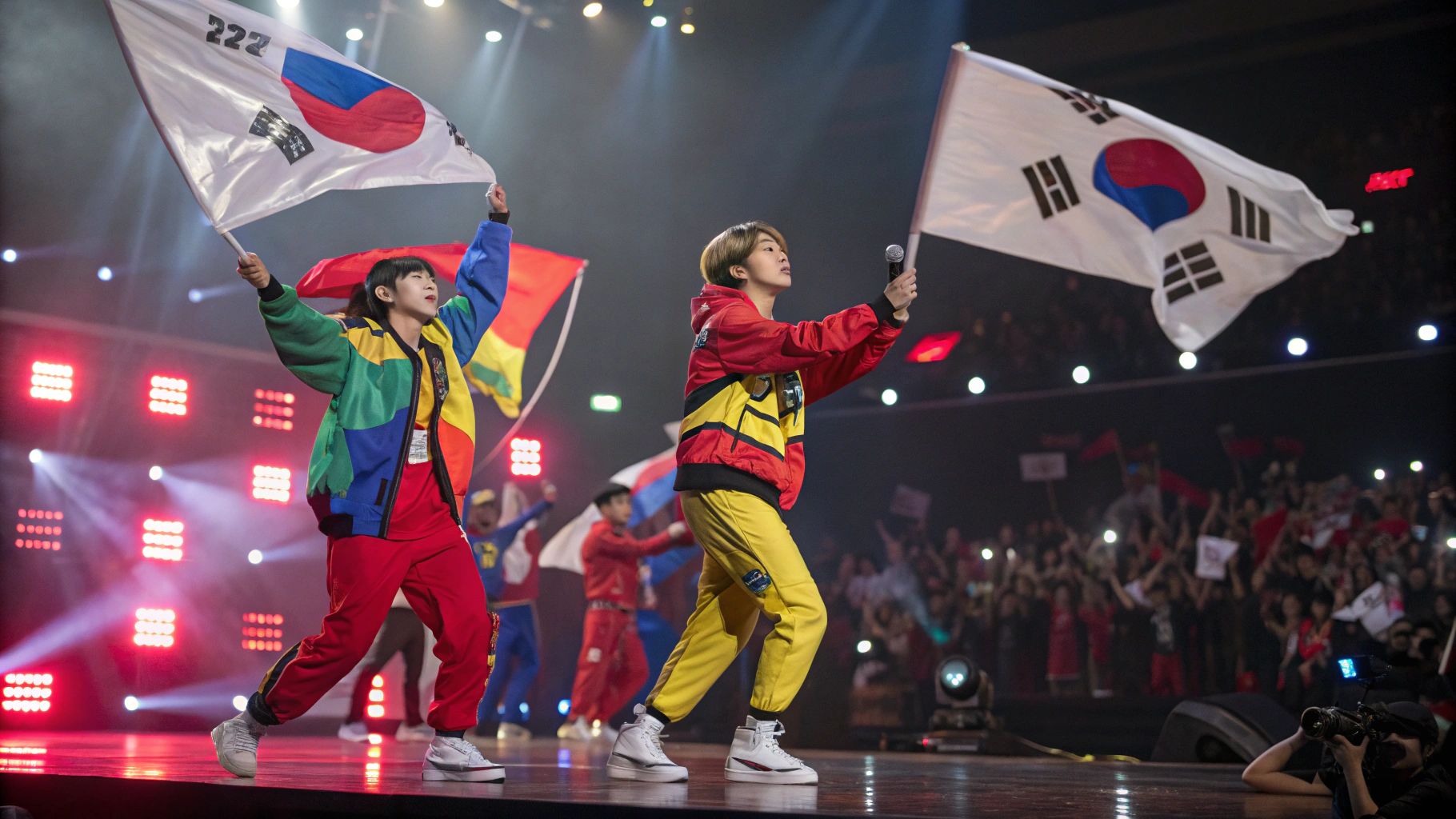 K-POPアイドルの情熱的なダンスバトル