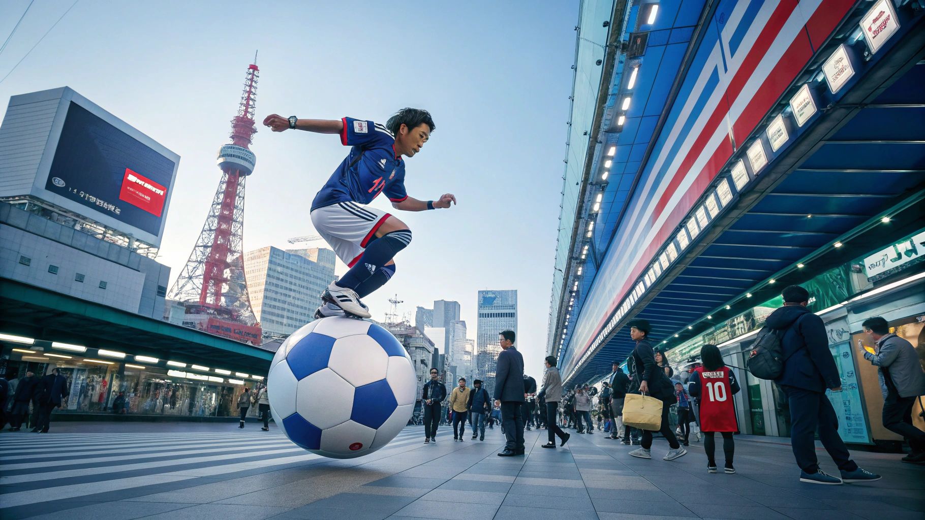 横浜F.マリノス選手 浮遊サッカーボール