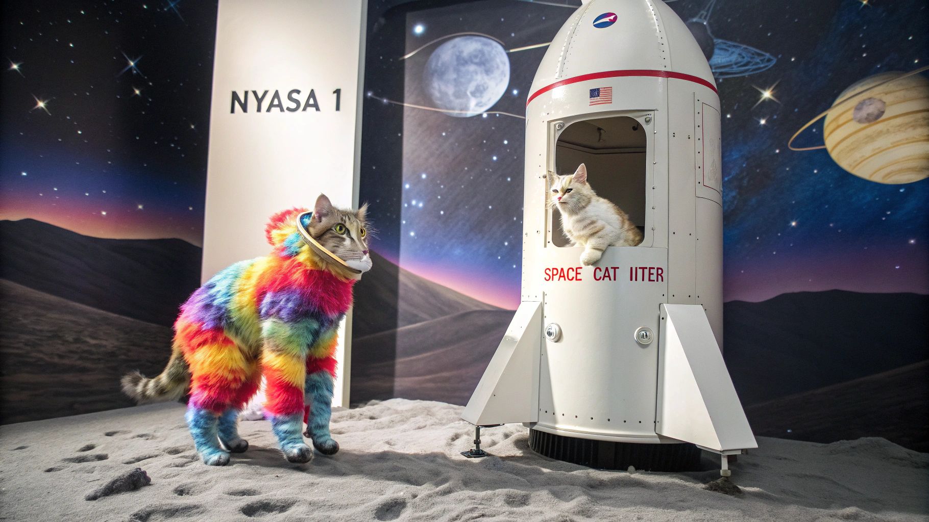 猫宇宙飛行士とNyasa1ロケット