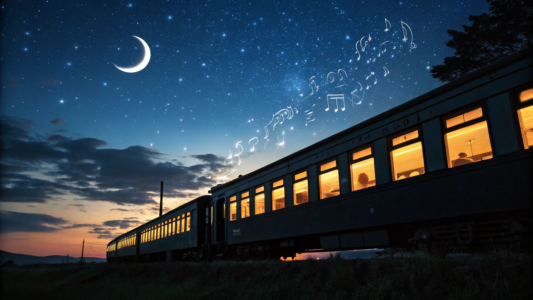 星空と音符の夜行列車