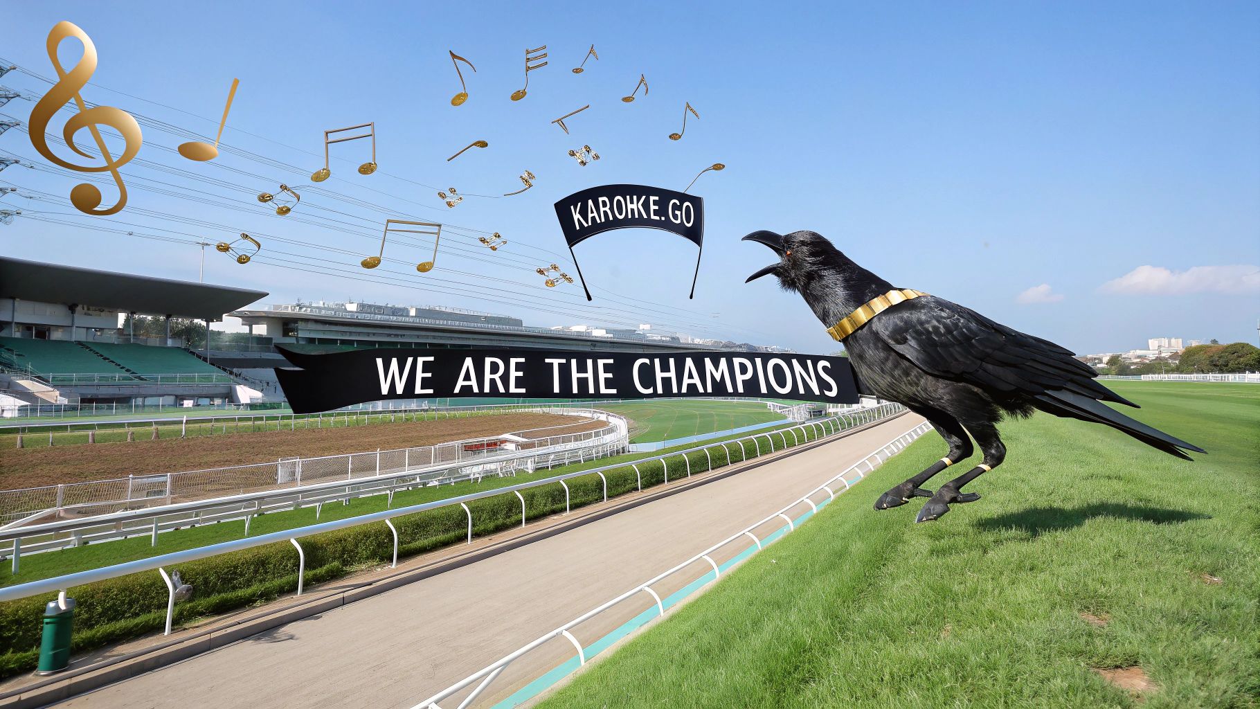 東京競馬場を翔る勝利カラス