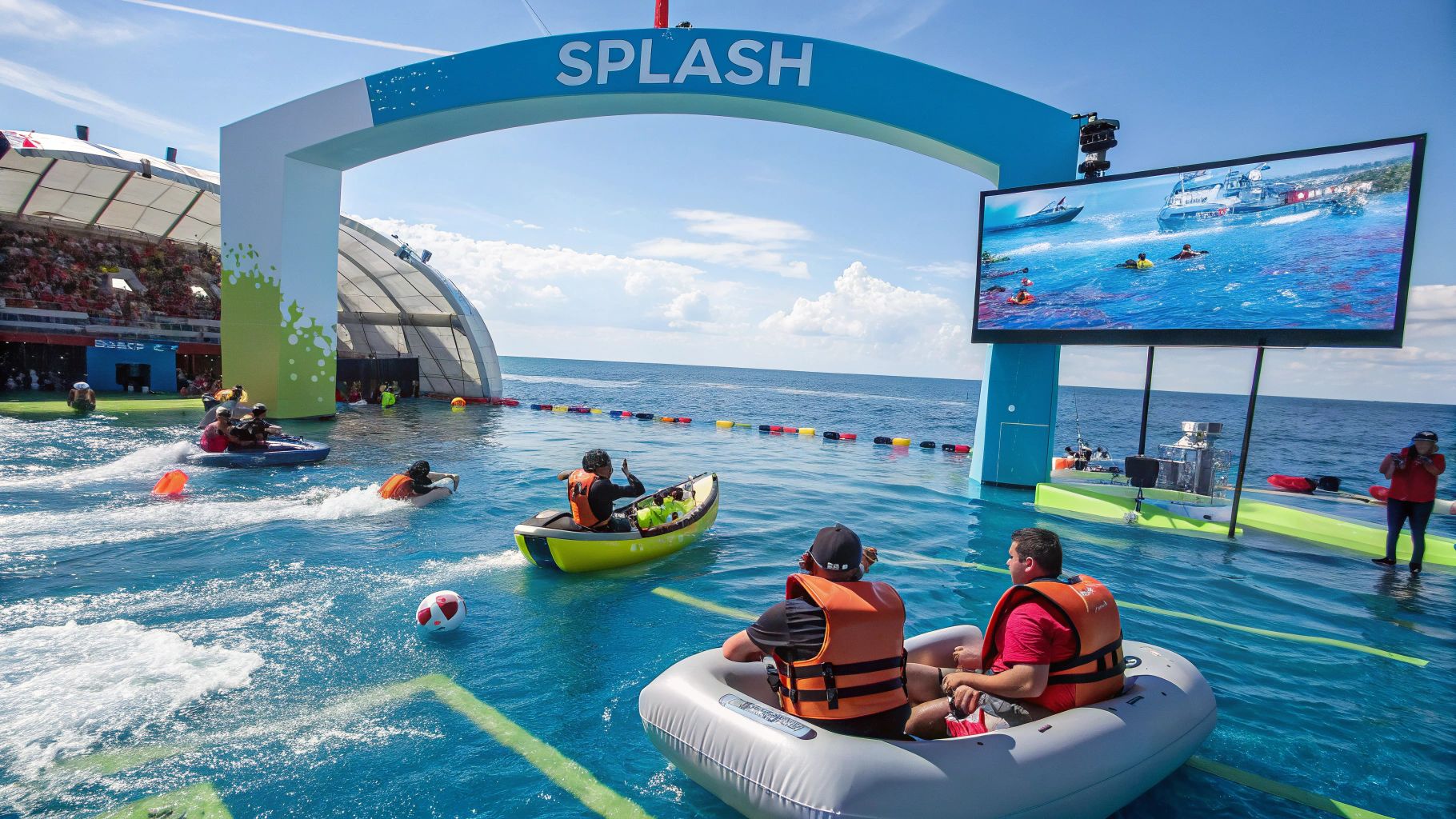 革新的水上競技場の水中遊戯