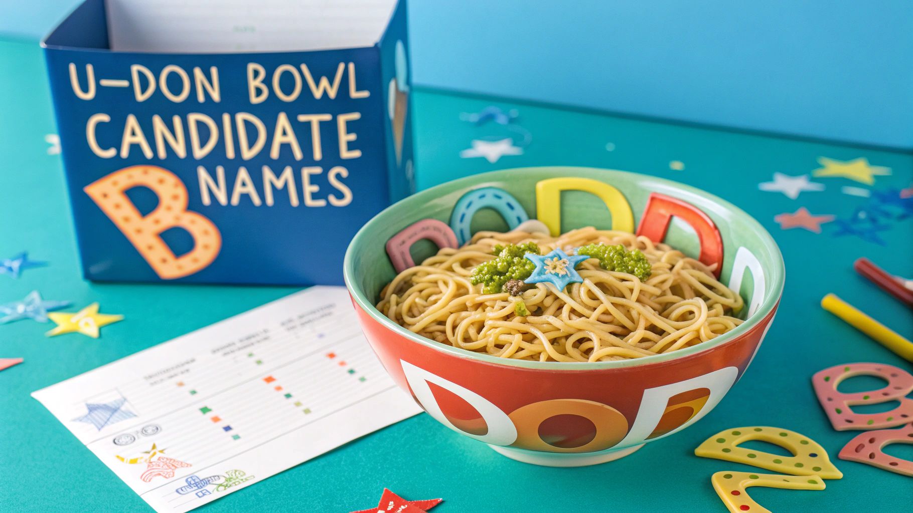 候補名浮かぶカラフル選挙うどん