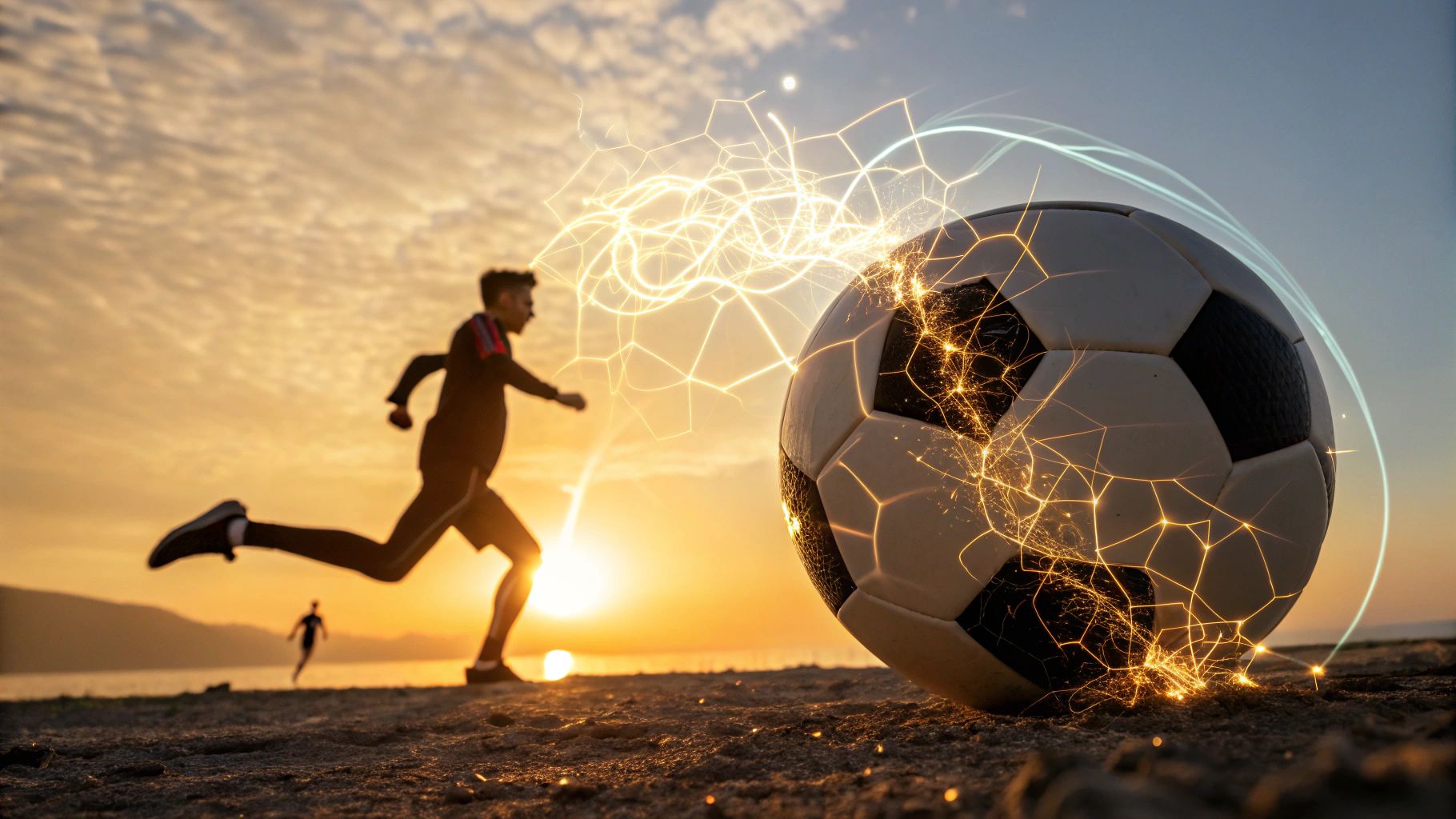 未来的サッカーのカロリー吸収シーン