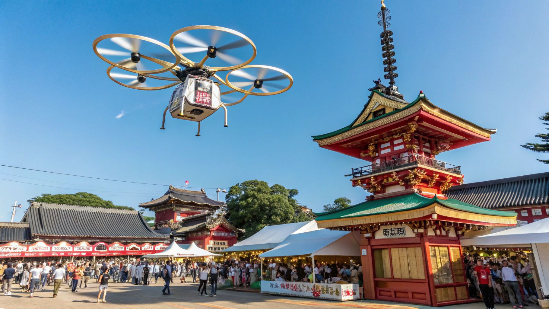 未来型エコ神輿祭りドローン