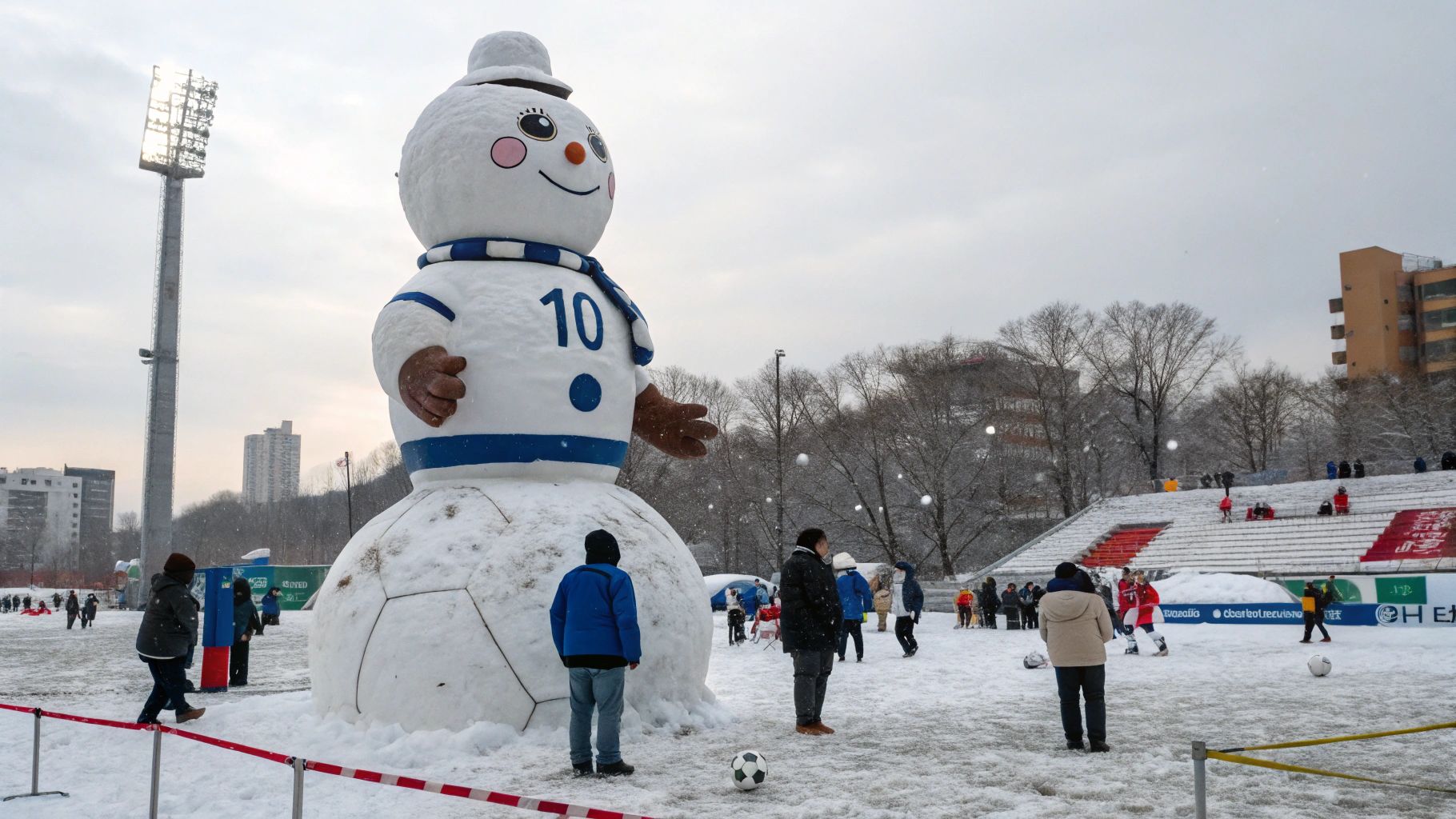 札幌雪祭りの雪だるまサッカー試合