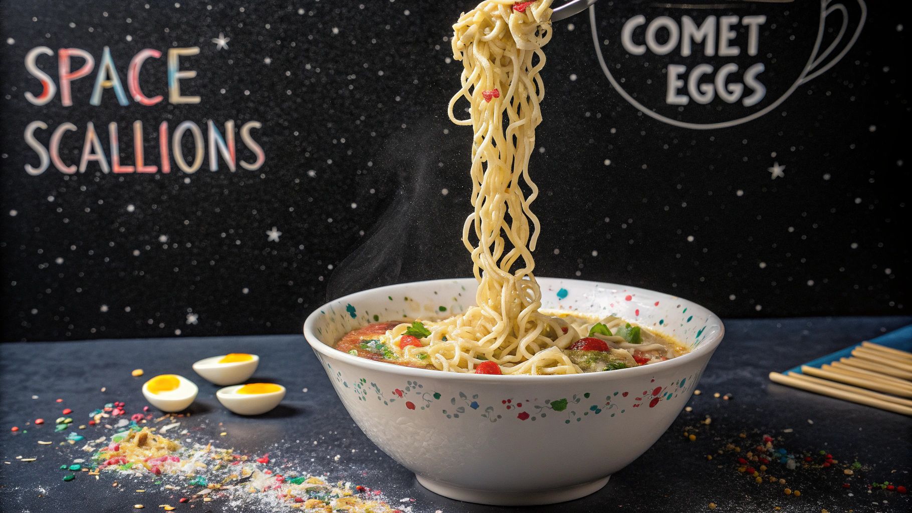 宇宙ブラックホール浮遊ラーメン