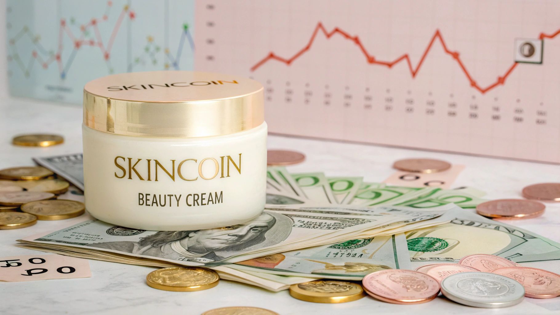 SkinCoinクリームと経済シンボル