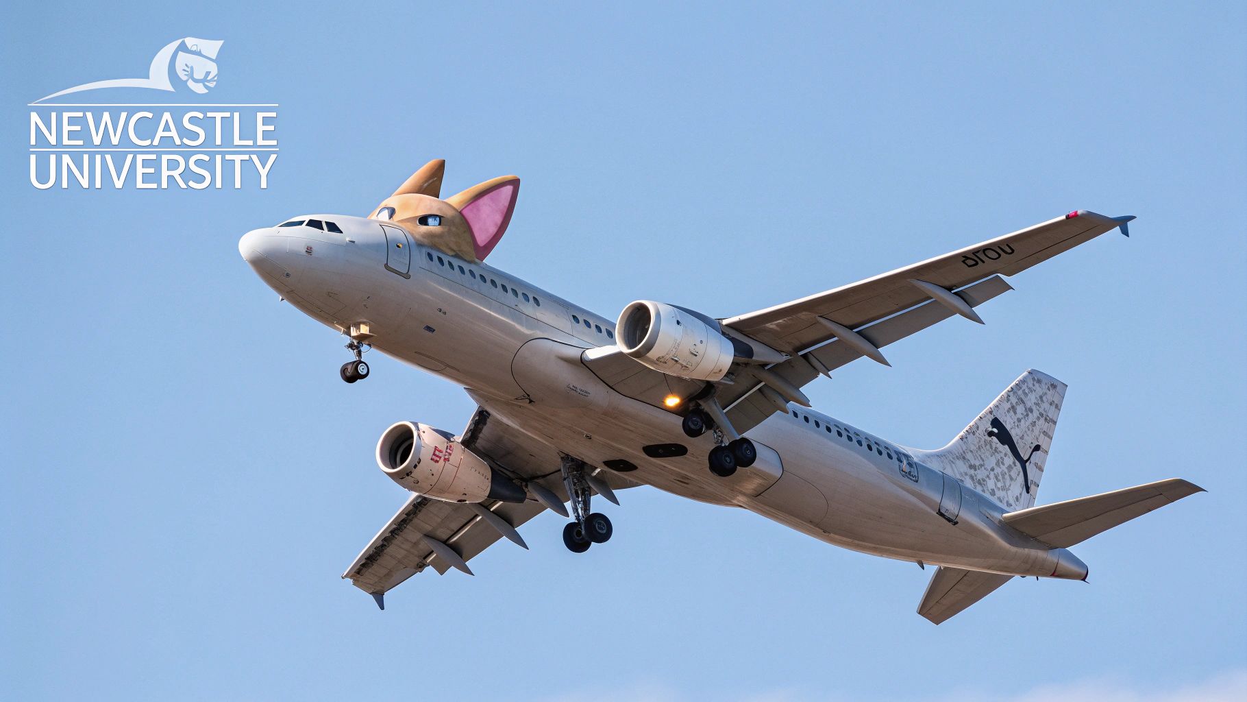 猫耳付き飛行機イラスト