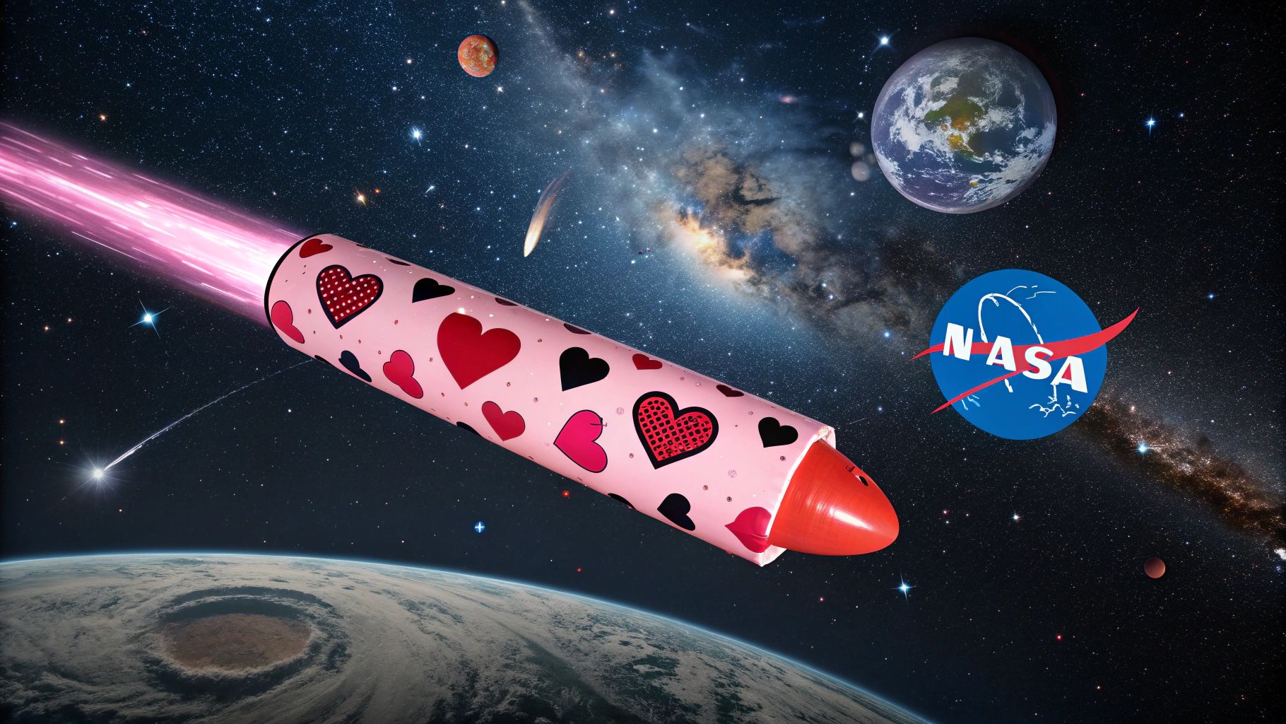 NASAロゴの恋彗星ポップアート