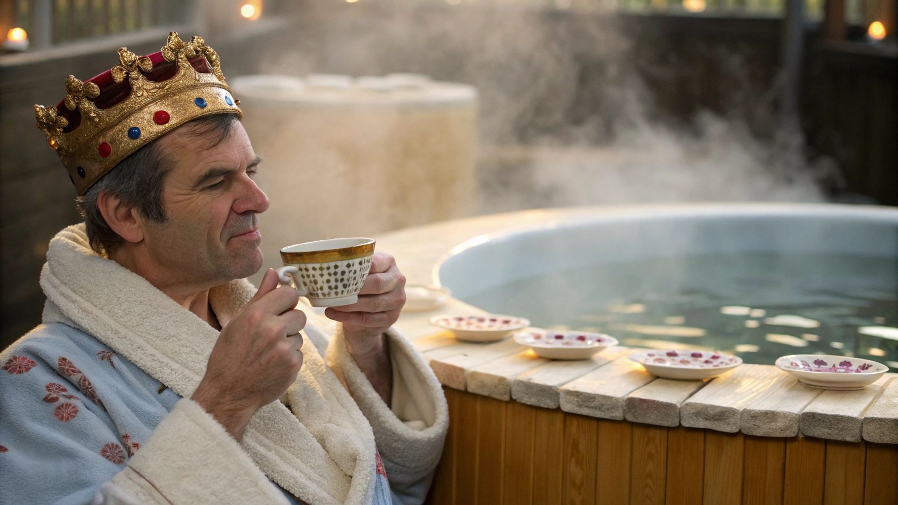 48歳紳士の茶温泉と茶杯