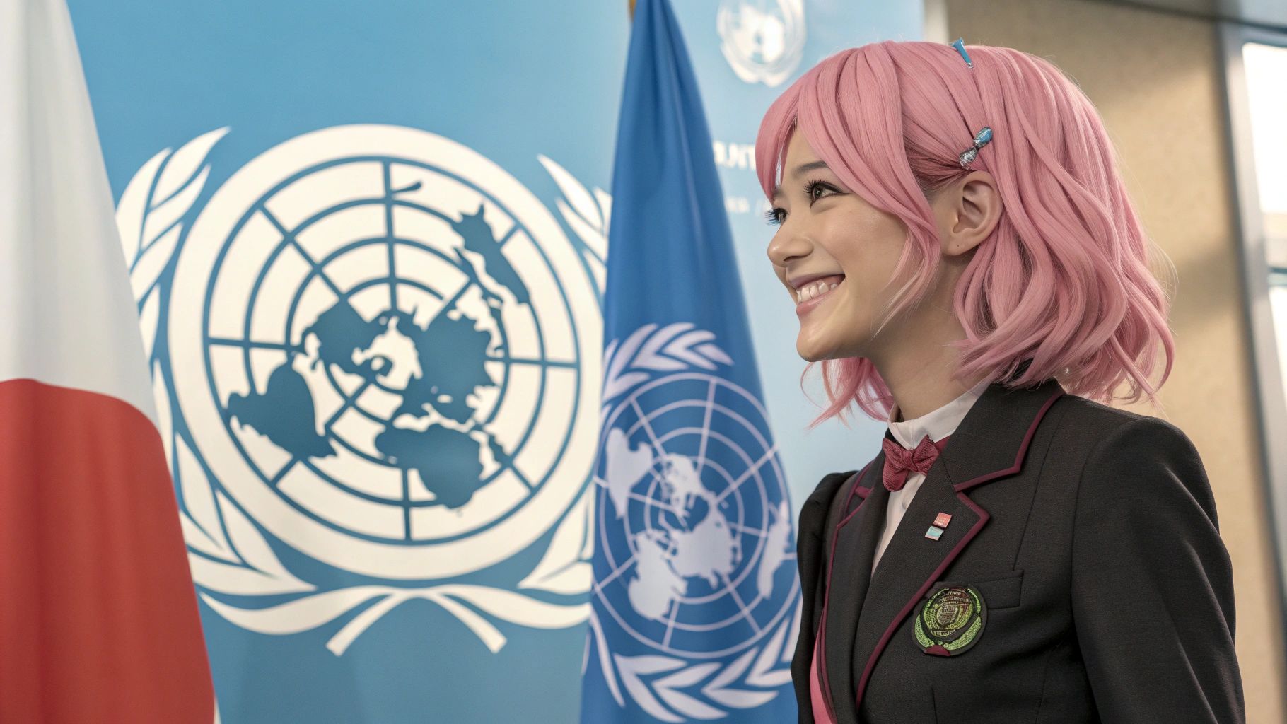 国連大使・ミル桜の笑顔