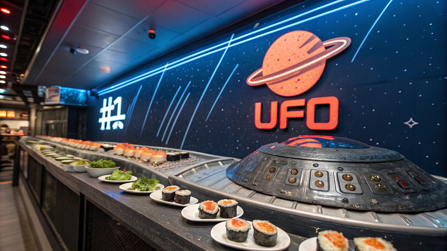 未来寿司と宇宙船融合ポスター