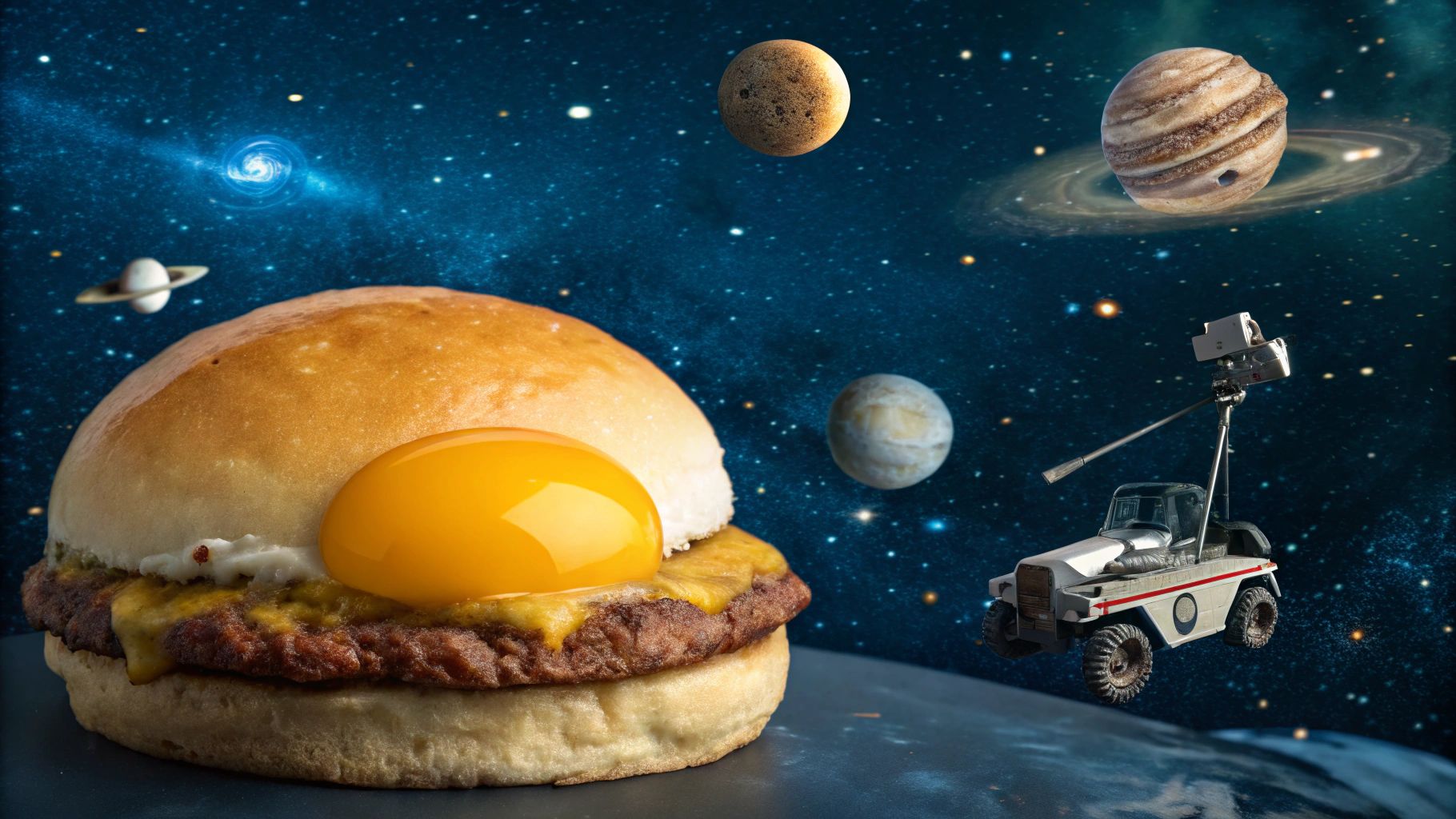 月卵バーガーとNASAローバー