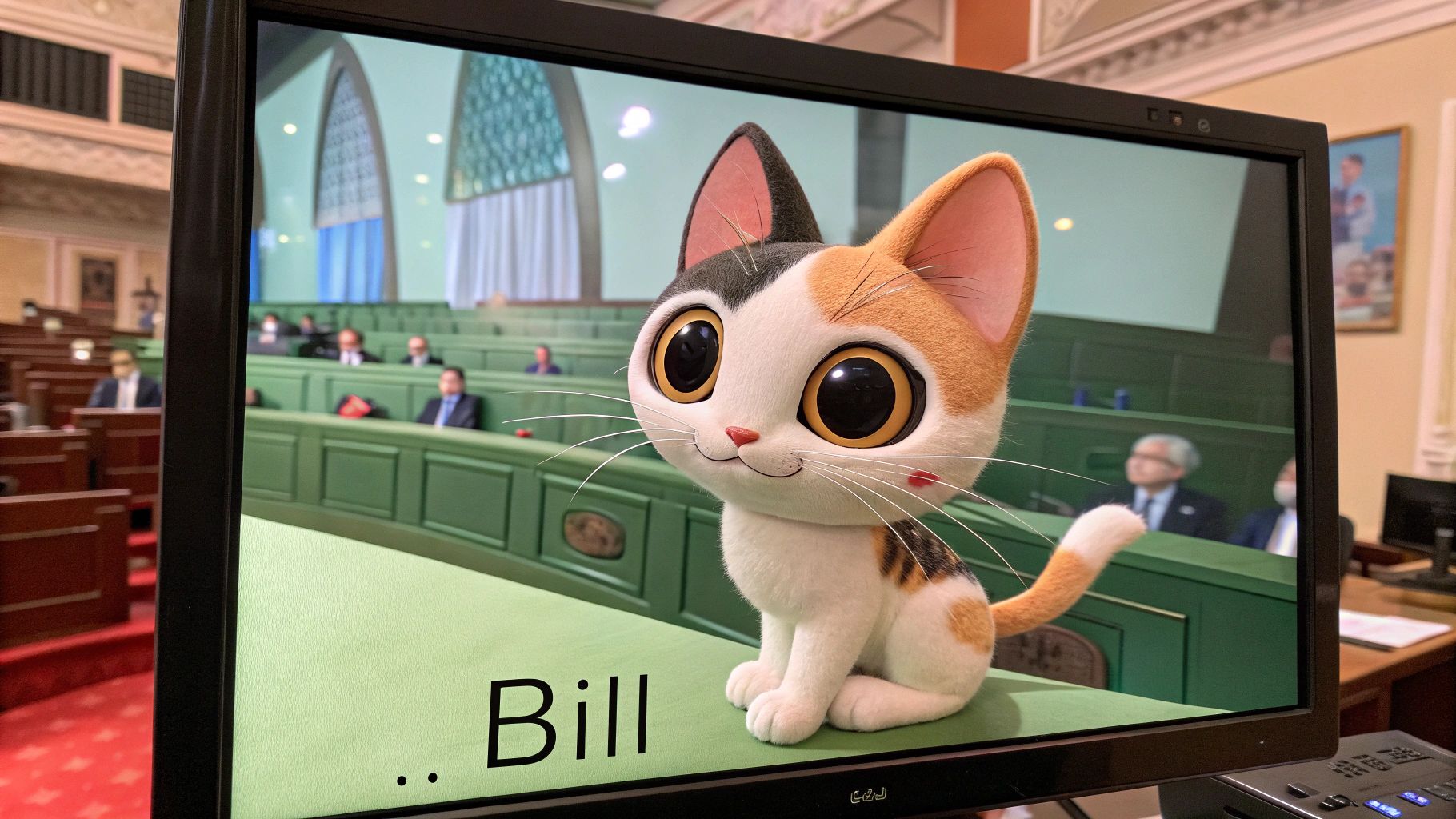 猫議会とにゃんこ法案風景