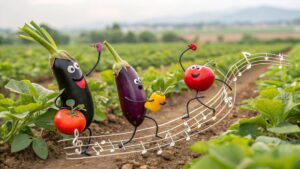 音楽野菜が踊るユーモラス農園