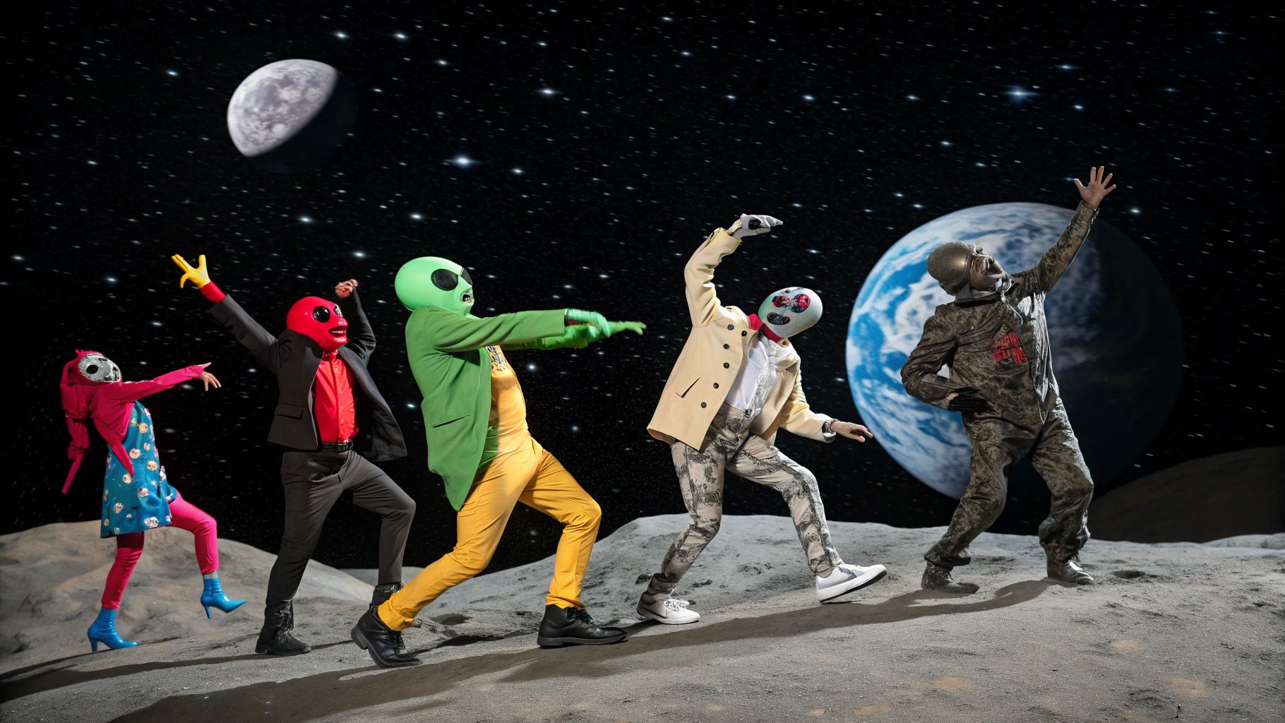 月面でゾンビと宇宙人が踊る