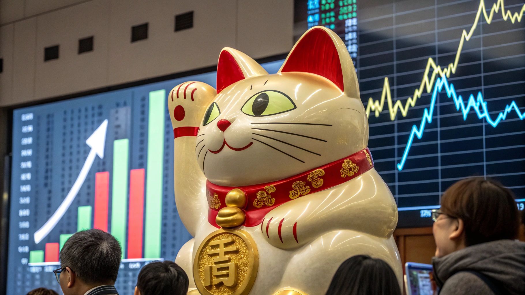 ポップ招き猫株上昇名古屋城味噌カツ