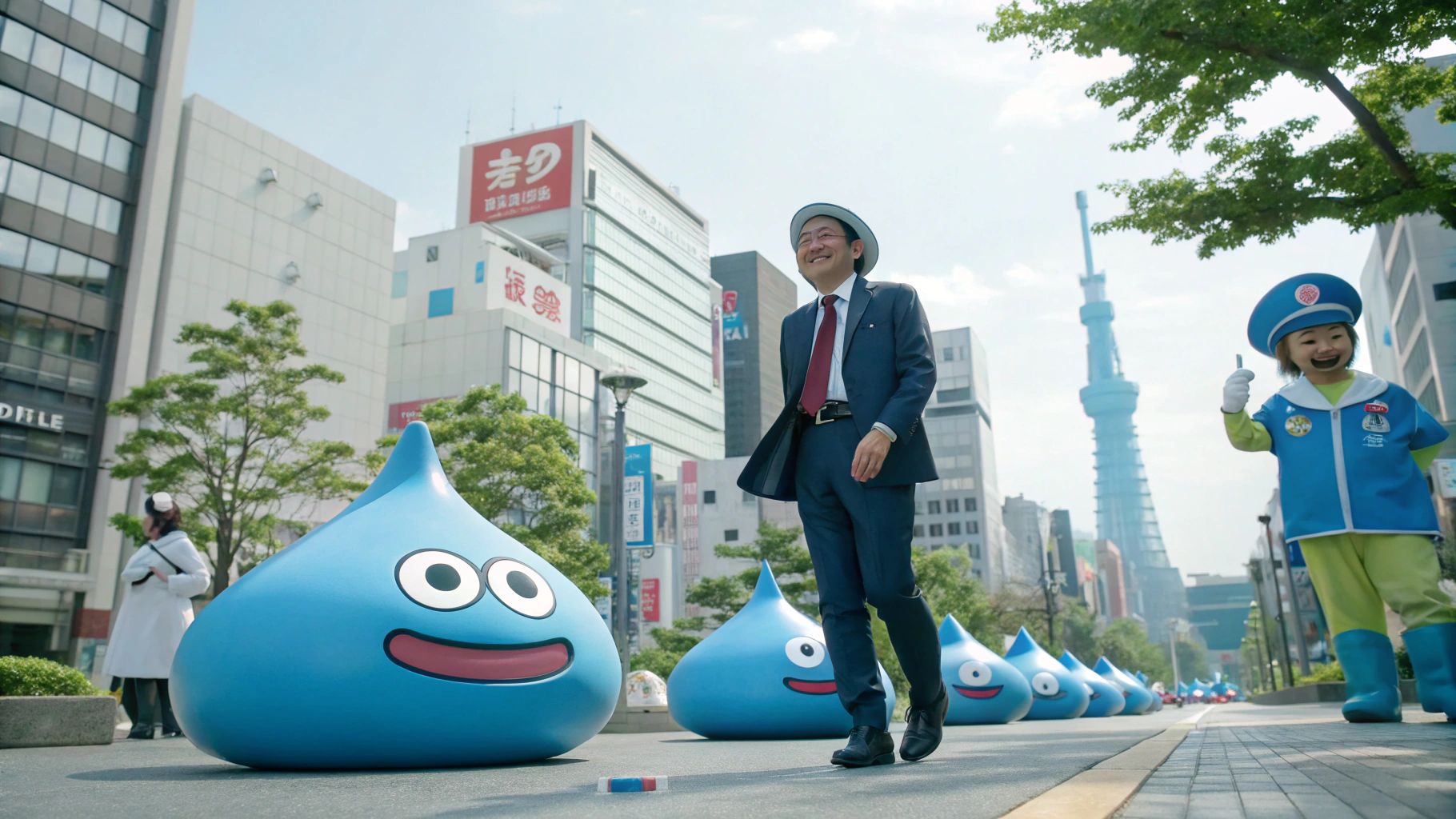 ドラゴンクエスト7風環境大臣と青スライム