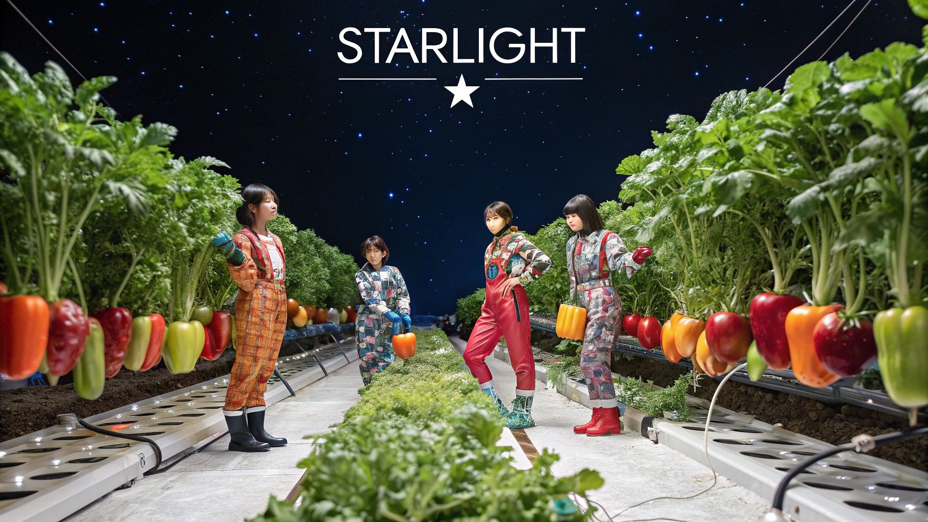 アニメ風宇宙アイドル逆さ野菜