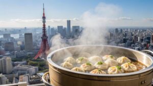 八王子巨大エナメル鍋と餃子シュウマイ