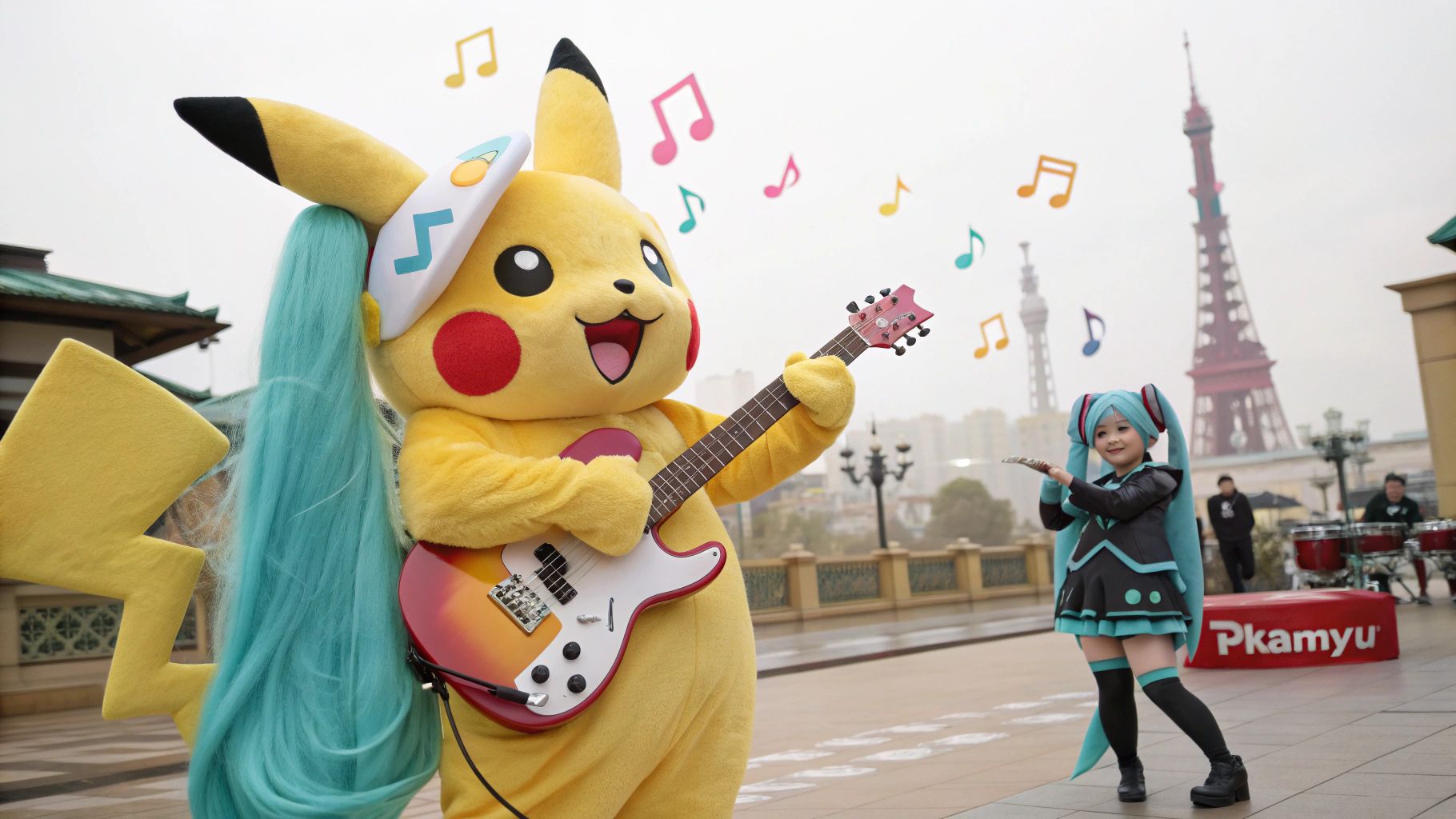 ピカミュ×ミク、名古屋音楽風
