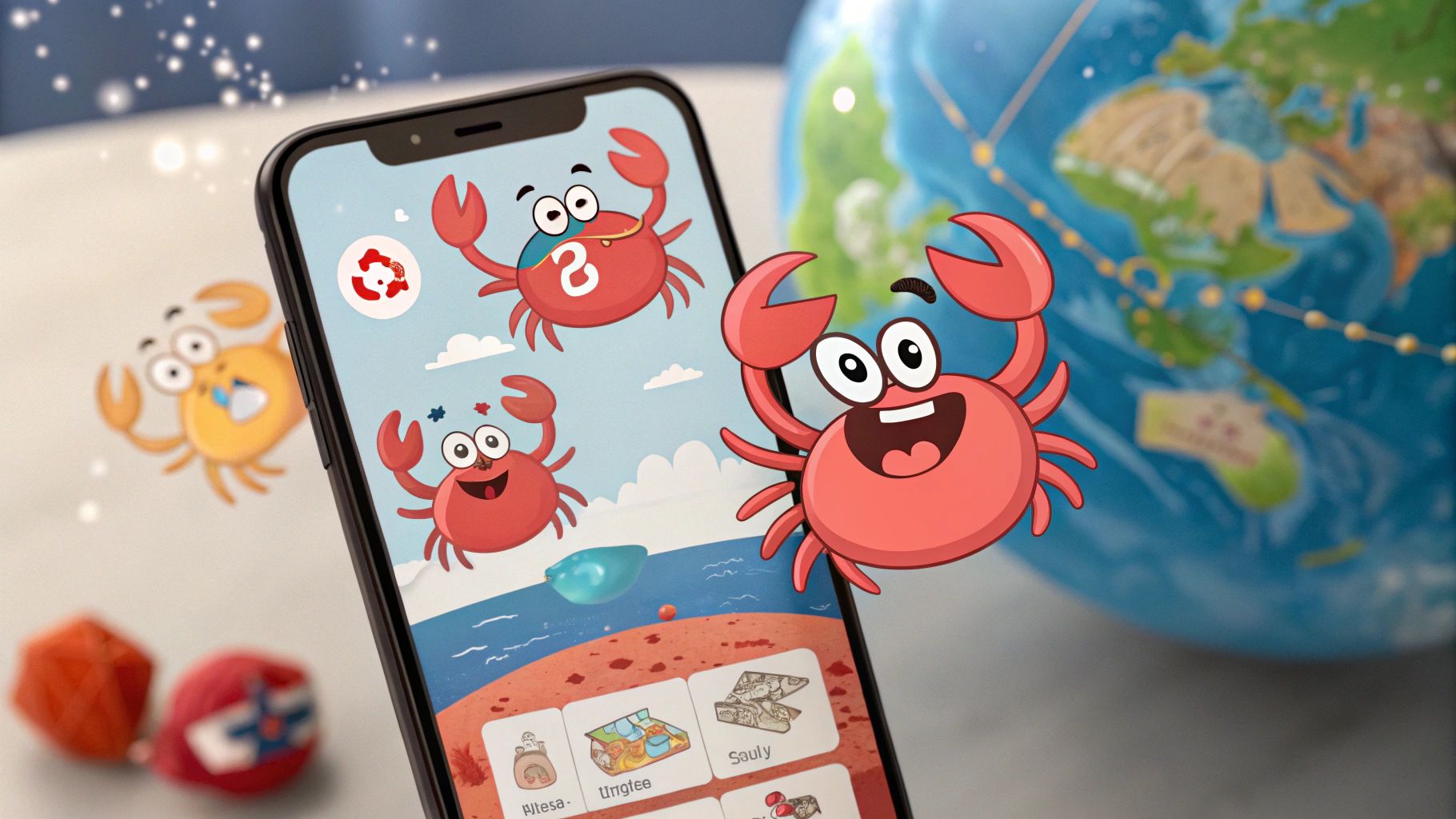 スマホ10連ガチャの愉快なカニ